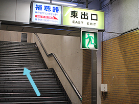 「西本町」駅で下車。東出口のある改札口へ向かいます。